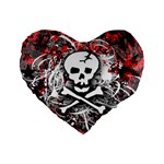 Skull Splatter Standard 16  Premium Heart Shape Cushion 