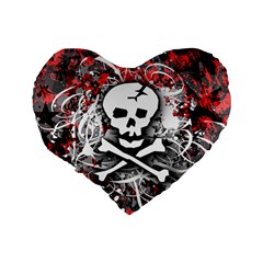 Skull Splatter Standard 16  Premium Heart Shape Cushion  from ArtsNow.com Back