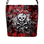 Skull Splatter Flap Closure Messenger Bag (L)