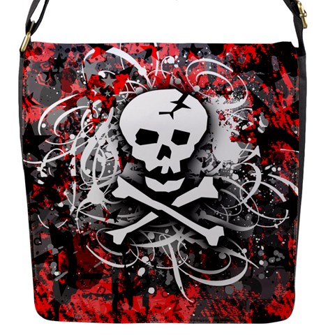 Skull Splatter Flap Closure Messenger Bag (S) from ArtsNow.com Front