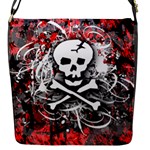 Skull Splatter Flap Closure Messenger Bag (S)