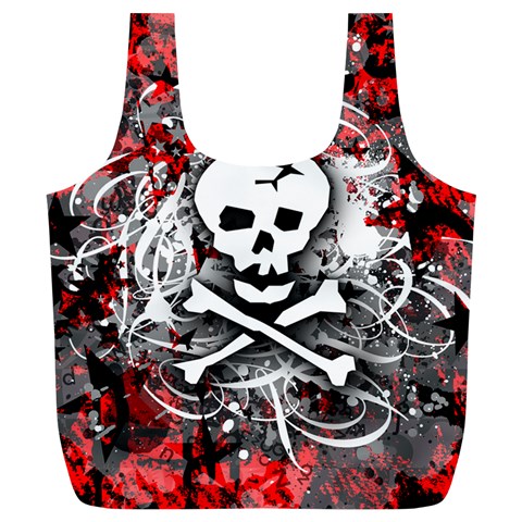 Skull Splatter Full Print Recycle Bag (XL) from ArtsNow.com Back