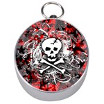 Skull Splatter Silver Compass