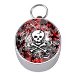 Skull Splatter Silver Compass (Mini)