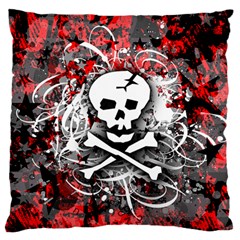 Skull Splatter Large Flano Cushion Case (Two Sides) from ArtsNow.com Back