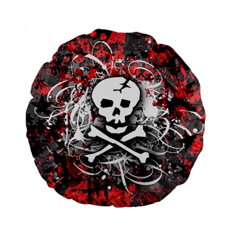 Skull Splatter Standard 15  Premium Flano Round Cushion  from ArtsNow.com Front