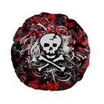 Skull Splatter Standard 15  Premium Flano Round Cushion 