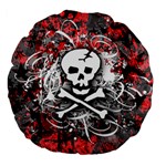 Skull Splatter Large 18  Premium Flano Round Cushion 