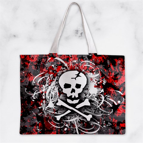 Skull Splatter Zipper Mini Tote Bag from ArtsNow.com Front