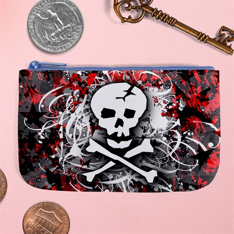 Skull Splatter Large Coin Purse from ArtsNow.com Front