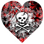 Skull Splatter Wooden Puzzle Heart