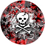 Skull Splatter Wooden Puzzle Round