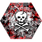 Skull Splatter Wooden Puzzle Hexagon