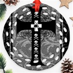 Spider Web Cross Round Filigree Ornament (Two Sides)