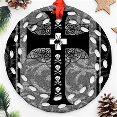 Spider Web Cross Round Filigree Ornament (Two Sides) from ArtsNow.com Back