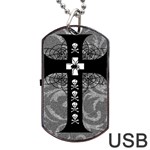 Spider Web Cross Dog Tag USB Flash (One Side)