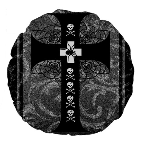 Spider Web Cross Large 18  Premium Round Cushion  from ArtsNow.com Front