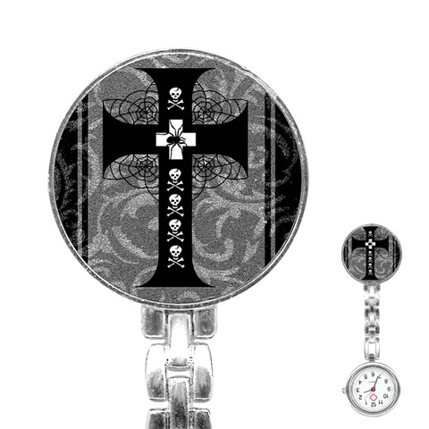 Spider Web Cross Stainless Steel Nurses Watch from ArtsNow.com Front