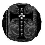 Spider Web Cross Large 18  Premium Flano Round Cushion 