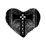 Spider Web Cross Standard 16  Premium Flano Heart Shape Cushion 