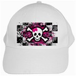 Splatter Girly Skull White Cap