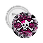Splatter Girly Skull 2.25  Button