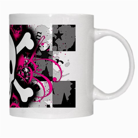 Splatter Girly Skull White Mug from ArtsNow.com Right
