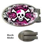 Splatter Girly Skull Money Clip (Oval)