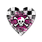 Splatter Girly Skull Magnet (Heart)