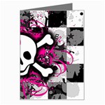 Splatter Girly Skull Greeting Card