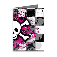 Splatter Girly Skull Mini Greeting Card from ArtsNow.com Left