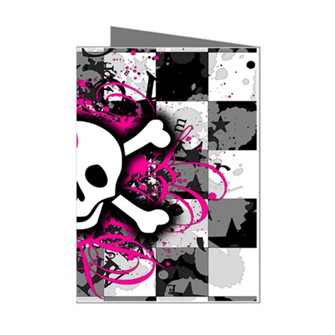 Splatter Girly Skull Mini Greeting Cards (Pkg of 8) from ArtsNow.com Left