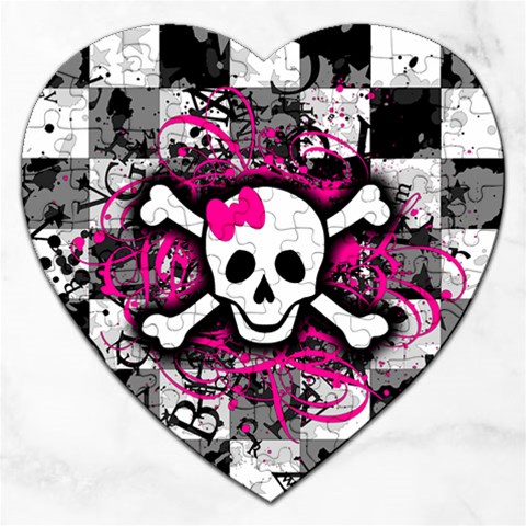Splatter Girly Skull Jigsaw Puzzle (Heart) from ArtsNow.com Front