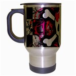 Splatter Girly Skull Travel Mug (Silver Gray)