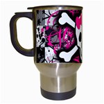 Splatter Girly Skull Travel Mug (White)