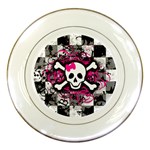 Splatter Girly Skull Porcelain Plate