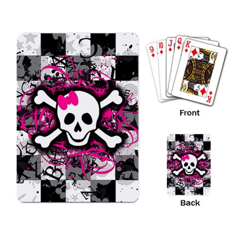 Splatter Girly Skull Playing Cards Single Design (Rectangle) from ArtsNow.com Back