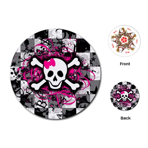 Splatter Girly Skull Playing Cards Single Design (Round) from ArtsNow.com Front