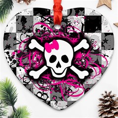 Splatter Girly Skull Heart Ornament (Two Sides) from ArtsNow.com Back