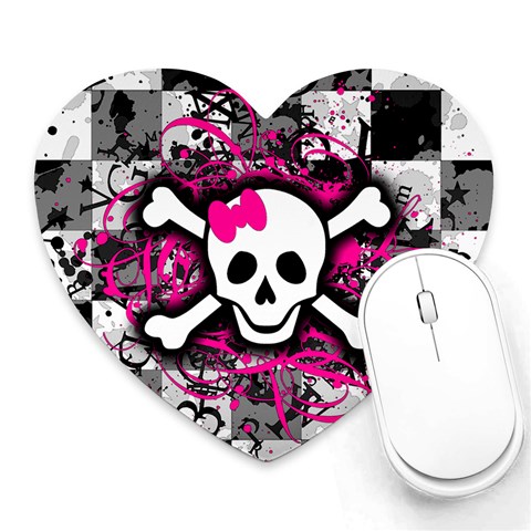 Splatter Girly Skull Heart Mousepad from ArtsNow.com Front