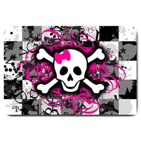 Splatter Girly Skull Large Doormat from ArtsNow.com 30 x20  Door Mat