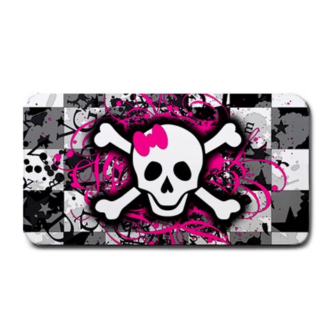 Splatter Girly Skull Medium Bar Mat from ArtsNow.com 16 x8.5  Bar Mat
