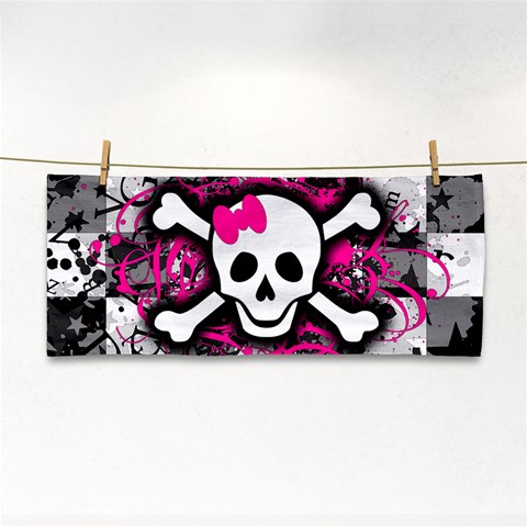 Splatter Girly Skull Hand Towel from ArtsNow.com Front