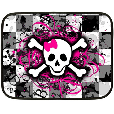Splatter Girly Skull Fleece Blanket (Mini) from ArtsNow.com 35 x27  Blanket
