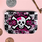 Splatter Girly Skull Mini Coin Purse
