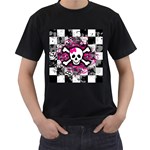 Splatter Girly Skull Men s T-Shirt (Black)