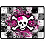 Splatter Girly Skull Fleece Blanket (Large)