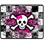 Splatter Girly Skull Fleece Blanket (Medium)