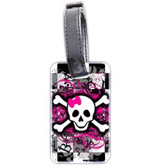 Splatter Girly Skull Luggage Tag (two sides) from ArtsNow.com Back