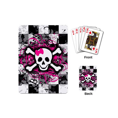 Splatter Girly Skull Playing Cards Single Design (Mini) from ArtsNow.com Back